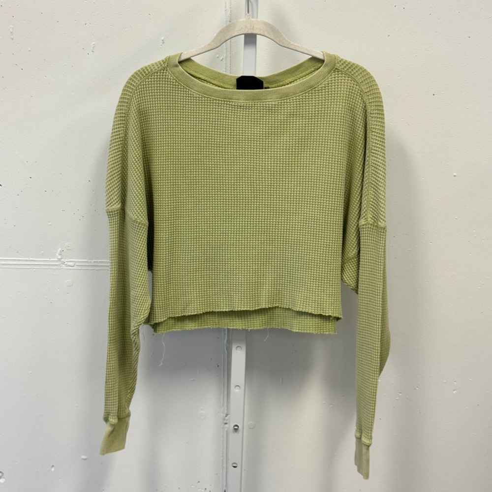Out From Under Urban Outfitters Waffle Knit Cropped Thermal Top Sweatshirt Med